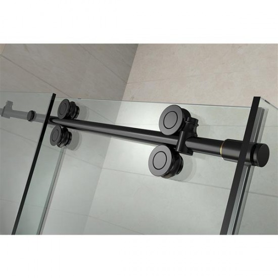 Turin Vertiges Shower Door (10 mm) 32-in x 48-in - Black